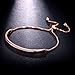SHINCO Bella Lotus Half Bar CZ Paved 18k Gold Plated Adjustable Chain Bracelets Women/Girls Fashion Jewelry, for Love, Anniversary(Small Size)