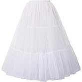 GRACE KARIN Women's Long Petticoat Crinoline Underskirt for Long Dress Mid Length Wedding Petticoat