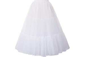 GRACE KARIN Women's Long Petticoat Crinoline Underskirt for Long Dress Mid Length Wedding Petticoat