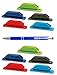 10-Pack Assorted Colors Pen Pal Pen Holders Bundle with a Refillable Plexon Ballpoint Pen