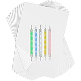 Sopcone 100 Sheets Carbon Transfer Tracing Paper Graphite Paper with 5 Pieces Ball Embossing Stylus Set for Wood, Canvas, Gla