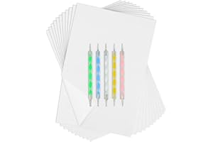 Sopcone 100 Sheets Carbon Transfer Tracing Paper Graphite Paper with 5 Pieces Ball Embossing Stylus Set for Wood, Canvas, Gla