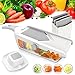 ZERLA Adjustable Mandoline Slicer, Grater & Julienne Slicer Cutter for Vegetable, Fruit, Onion, and Cheese (White)