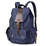VBG VBIGER Canvas Backpack Vintage Canvas Leather Backpack Casual Bookbag Laptop Backpacks Travel Rucksack for Men Women