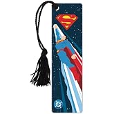 DC Comics Superman Super Charge 2" x 7" Glossy Bookmark with Tassel | Slim bookmark | Vivid printed design | Books, journals or gifts