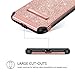 iPhone XS Case iPhone X Case Kickstand GUAGUA Girls Women Glitter Bling Slim Fit Hybrid Hard PC Cover with Shinny Faux Leather Shockproof Protective Cases for iPhone X/XS,Rose Gold