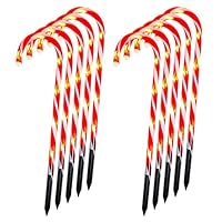 Hide on bush Candy Cane Lights, 10 Pack Outdoor Lighted Candy Canes 21Inch Christmas Pathway Lights, Waterproof Candy Cane Decorations, Light Up Outdoor Christmas Decorations