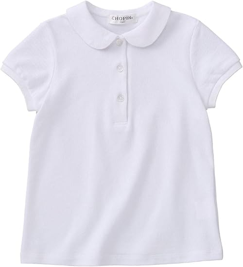 Amazon Chopin ショパン 小学校 お受験 子供服 女の子 8693 23 鹿の子編み半袖ポロシャツ ホワイト 130cm ポロシャツ 通販