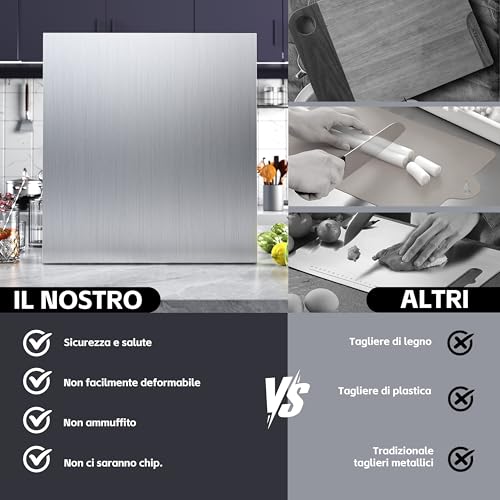 Stainless Steel Chopping Board, Kitchen Worktop, Durable and Hygienic Worktop Extraspessor 2 mm, Kitchen Kneading Board for Bar for Restaurant (58 x 90 cm)