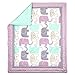 Little Peanut Lilac Purple and Gold Elephants 4 Piece Baby Crib Bedding Set
