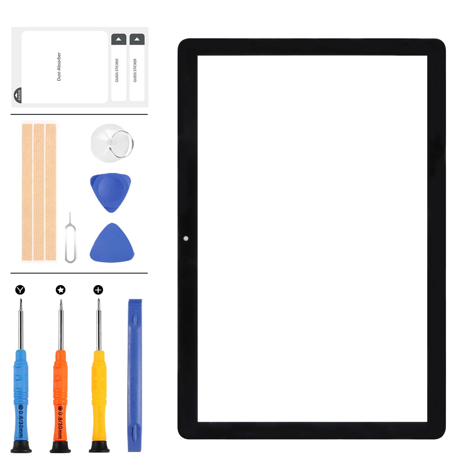 LADYSON 10.1" For Huawei MediaPad T5 10 Touch Screen Front Glass Outer Glass Lens Panel Replacement AGS2-W09HN L09 AGS2-W09 AGS2-L03 AGS2-W19 Repair Parts Kit with Tools (W-i-F-i Version)