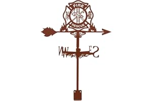 SUPERDANT Weather Vane for Roof Mount Fire Rescue Fighter Metal Weathervane Wind Direction Indicators Wind Vanes for Yard Outdoor Farm Barn Sheds Garden Patio Decoration