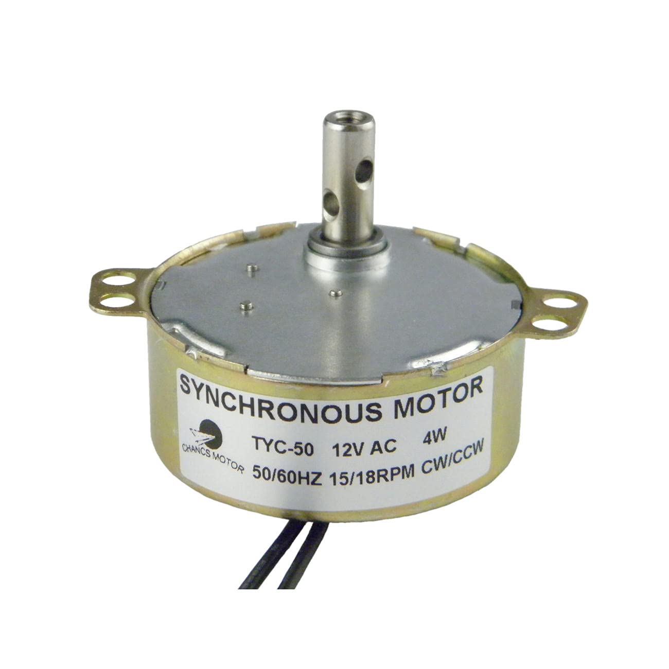 CHANCS Synchronous Gear Motor Turntable Electric Motor TYC-50 AC 12V 15-18RPM CW/CCW 4W for Christmas Tree