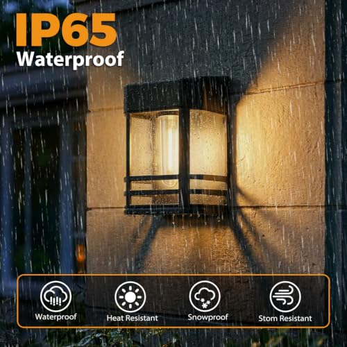 btfarm 4 Pack Solar Fence Lights Outdoor with 3 Brightness, Retro Wall Lights Solar Powered Edison LED Bulbs, Waterproof Post Wall Mount Lights for Deck Porch Garden Patio Backyard Decor, Warm White