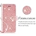 LG Stylo 5 Case,LG Stylo 5 plus Case,LG Stylo 5 Wallet Case W/Screen Protector [2 Pack]/Kickstand/Credit Card Slots,Wrist Strap PU Leather Bling Glitter Flip Case Wallet Cover for Girls Women,Rosegold