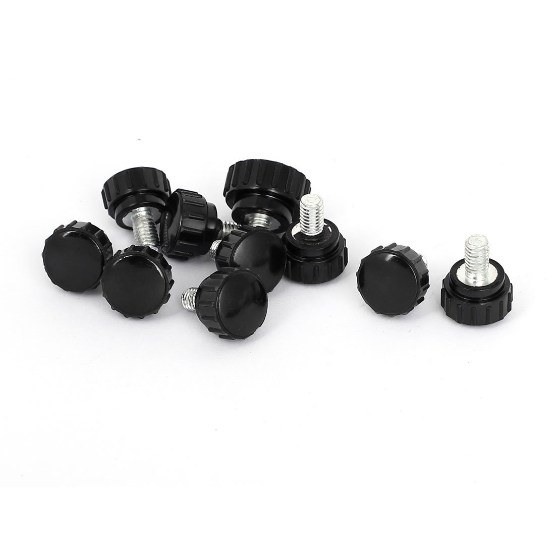 Sourcingmap Plastic Head Knurled Clamping Knob Jig M6x10mm Male Thread 10pcs Black