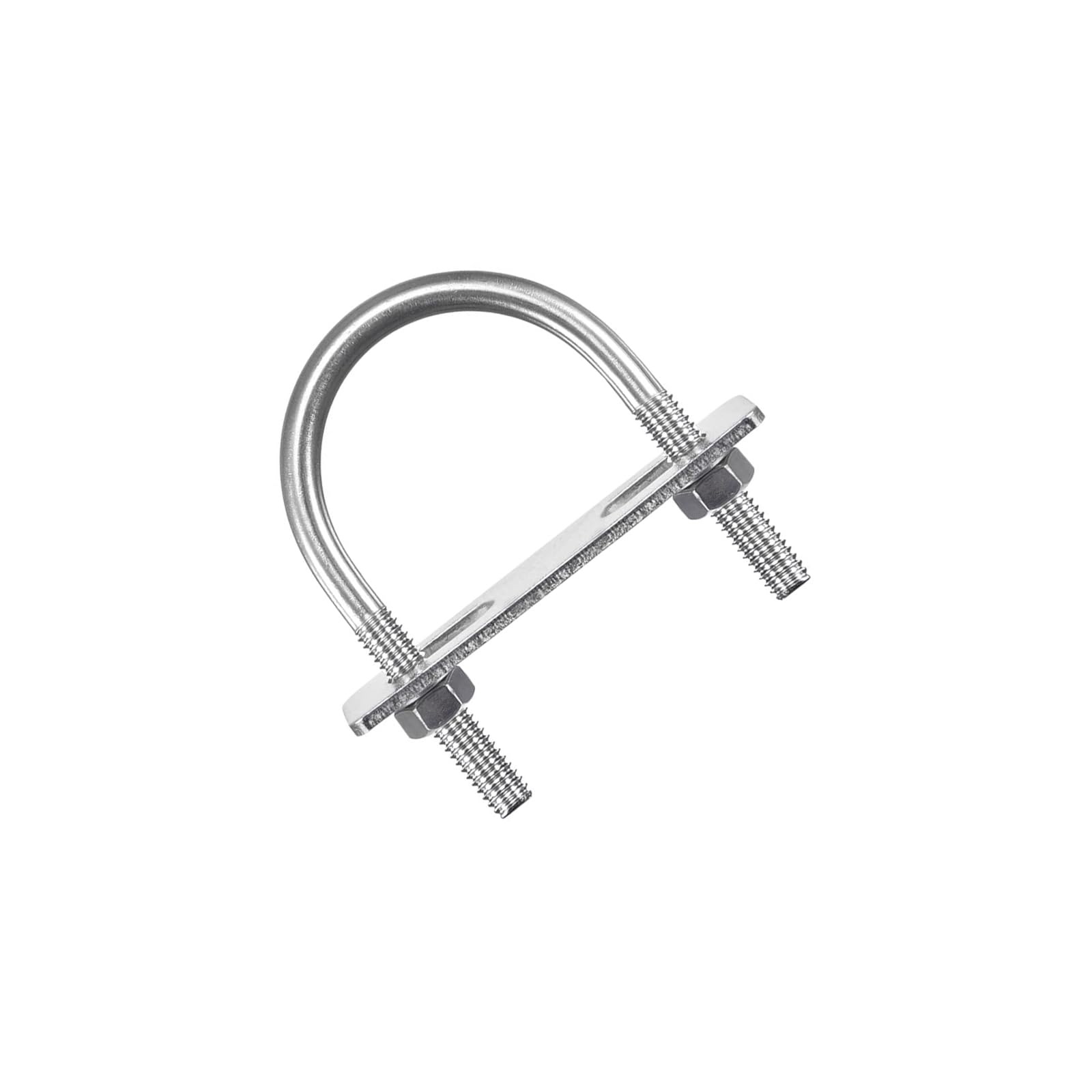 MACHSWON Round U-Bolt,3 Set 304 Stainless Steel M8 U Bolts 45mm(1.77") Inner Width 69mm Length with Nuts and Frame Plate for Automobiles Boat Trailer