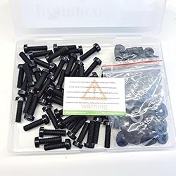 Pzsmocn 150 Pieces/50 Sets M6*20 mm Plastic Black