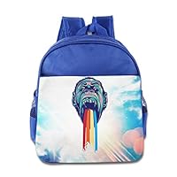 Logon 8 Rainbow Gorillas Cute School Backpacks RoyalBlue For 3-6 Years Olds Boys