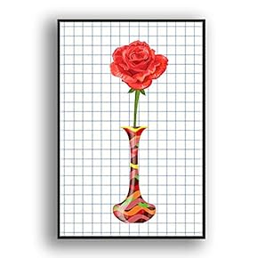 Framed Canvas Wall Art Beautiful Flowers in Grid Giclee Print Gallery Wrap Modern Home Prints Ready to Hang - 16x24 inches