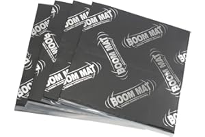 Design Engineering 050202 Boom Mat Sound Damping Material with Adhesive Backing, 12" x 12.5" x 2mm (Pack of 4)