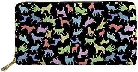 doginthehole American Bulldog Women Wallet Zip Around Clutch Ladies Travel Coin Purse