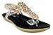 Women Glitter Sparkle Rhinestone Cut Out T-Strap Cushioned Slingback Thong Sandals