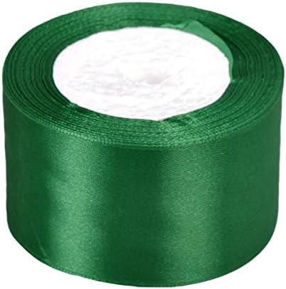 Vsolucky Satin Ribbon 50mm Width 25Yards Wedding Birthday Party Favors Art Crafts Sewing Gift Wrapping Decor (Green)