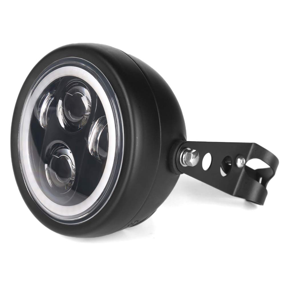 LX-LIGHT 5.75" Round LED Projector Headlight – Black Housing, High/Low Beam, DOT/SAE, Plug & Play