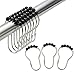 Amazer Black Shower Curtain Hooks, Decorative Rust Proof Acrylic Balls Shower Curtain Hooks, Stainless Steel Shower Hooks for Shower Curtain Bathroom Shower Hooks-Set of 12