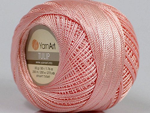 Powder Pink - Yarn Art Tulip Size 10 Microfiber Thread - 50 Gram, 273 Yards