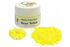 Sunflower Sugar Art Neon Yellow Glow In The Dark Petal Dust Food Color - Deep, Rich Yellow Matte Powder Cake Accessories for Cake Decoration - 4 Grams Non-Toxic Baking
