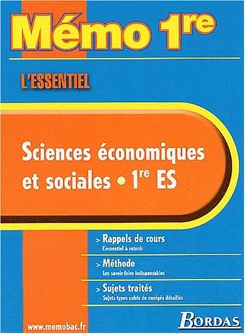 Sciences économiques et sociales,  1re ES