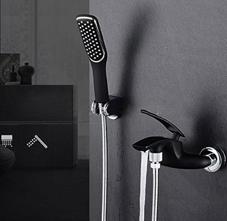 Aawang Mitigeur Monotrou Douche Murale Simple Douche A Main A Tete De Douche Blanc Vert Noir Baignoire Robinet Melangeur Watertap Black Amazon Fr Bricolage