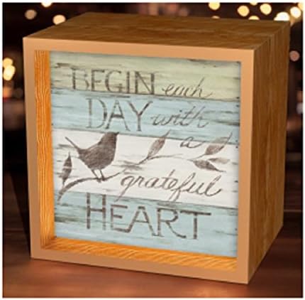 Begin Each Day With A Grateful Heart Illuminating Wall or Desk Light Box