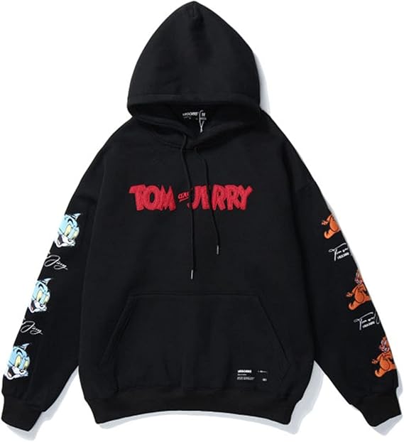 Amazon トムとジェリー Tom Jerry パーカー レディース 春服 レーナー メンズ 長袖 プルオーバー ゆったり 可愛い 柔らかい トップス おしゃれ 大きいサイズ 春秋冬 ファッション カジュアル 通学 トレーナー パーカー 通販