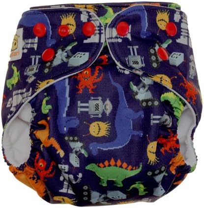 Diaper Safari One Size Washable Reusable Adjustable Pocket Diaper, Snap, Game Time