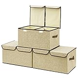Large Storage Boxes [3-Pack] EZOWare Large Linen