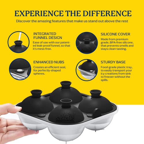 Samuelworld Large Ice Ball Maker with Lid, 4 x 2.5 Inch Ice Balls BPA