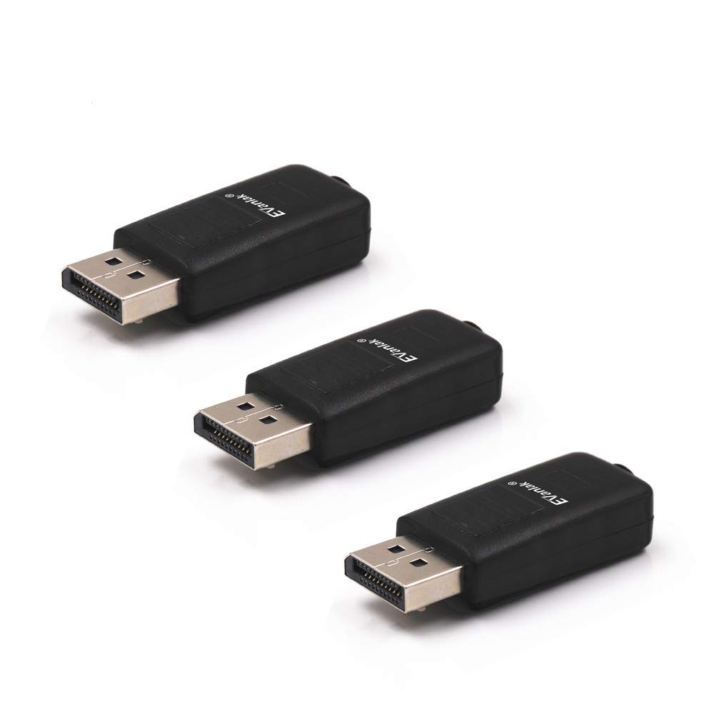 EVanlak DispalyPort Headless Ghostclassic Style Display Emulator for PC 4K DP Dummy Plug fit Headless 1080@60Hz- 3840x2160@17Hz 3Pack…