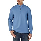 KIRKLAND Signature Men's UPF 50+ Stretch 1/2 Zip Pullover (US, Alpha, Small, Regular, Regular, Blue)