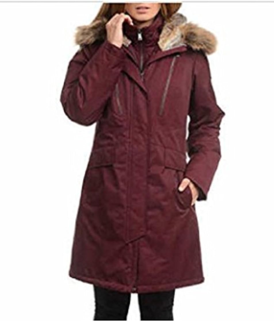 1 madison expedition women's faux fur hooded parka jacket