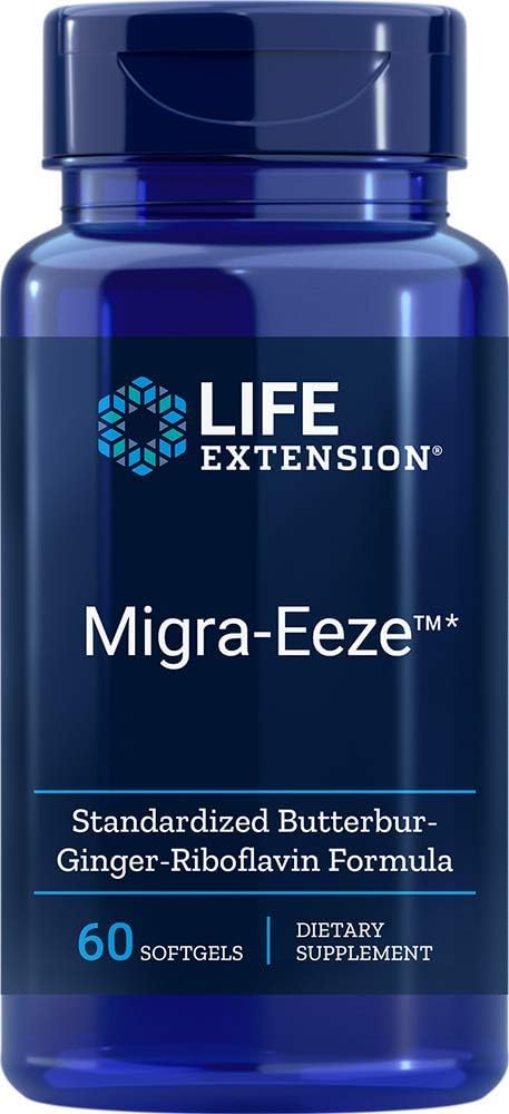 Life Extension Migra-Eeze Standardized Butterbur-Ginger-Riboflavin, 60 Softgels