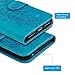 Compatible with iPhone 8 Plus Case, iPhone 7 Plus Case PU Leather Wallet Case Oil Wax Embossed Elephant TPU Inner Detachable Magnetic Credit Card Holders for iPhone 7 Plus & iPhone 8 Plus Blue
