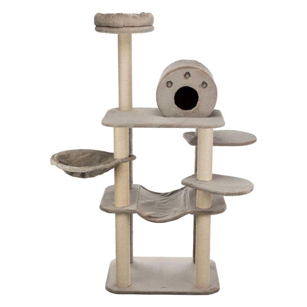 TRIXIE Scratching Tree “Fabinola” 165 cm in Grey – multi-level cat tree with numerous scratching and play opportunities, plus cozy hideouts – comfortable & stable – 43530
