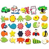 Sealive 29 Pcs Animal Refrigerator Magnets for Kids, Wooden Zoo Animals Magnetic Toys for Home Kitchen, Play Farm Funny Magnet Children Educational Toy Grown-up Toys for 5 + Years Girls Boys