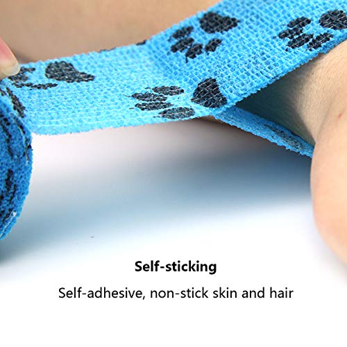 AUPCON Vet Wrap Self Adherent Wrap Cohesive Bandage Animal Bandage Self Adhesive Bandages for Horse, Pets & Ankle Sprains & Swelling 3 Inches - Thumbnail 3