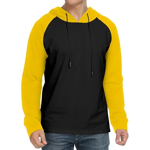 KUYIGO Mens Hoodies Fashion Athletic Long Sleeve Sport Sweatshirt Slim Fit Pullover Shirt