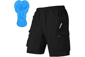 VAYAGER Men's Mountain Bike Shorts 3D Padded Bicycle MTB Shorts Loose-fit Lightweight MTB Cycling Shorts