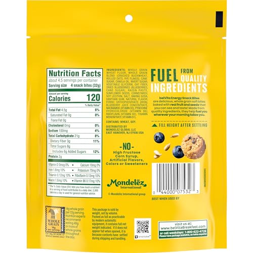 BELVITA ENERGY SNACK BITES, BLUEBERRY AND SUNFLOWER SEED, 5 OZ